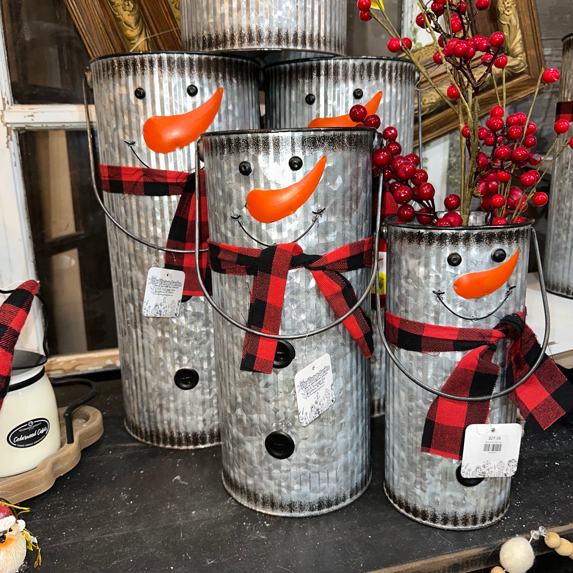 Snowman Pail with Scarf