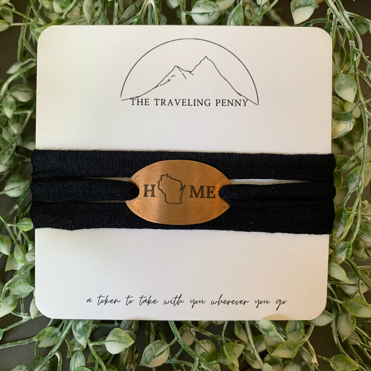 Wisconsin Home | Black | Penny Wrap Bracelet