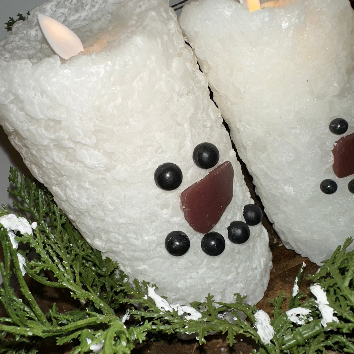 Snowman Candle | Flicker Flame | Battery Operated