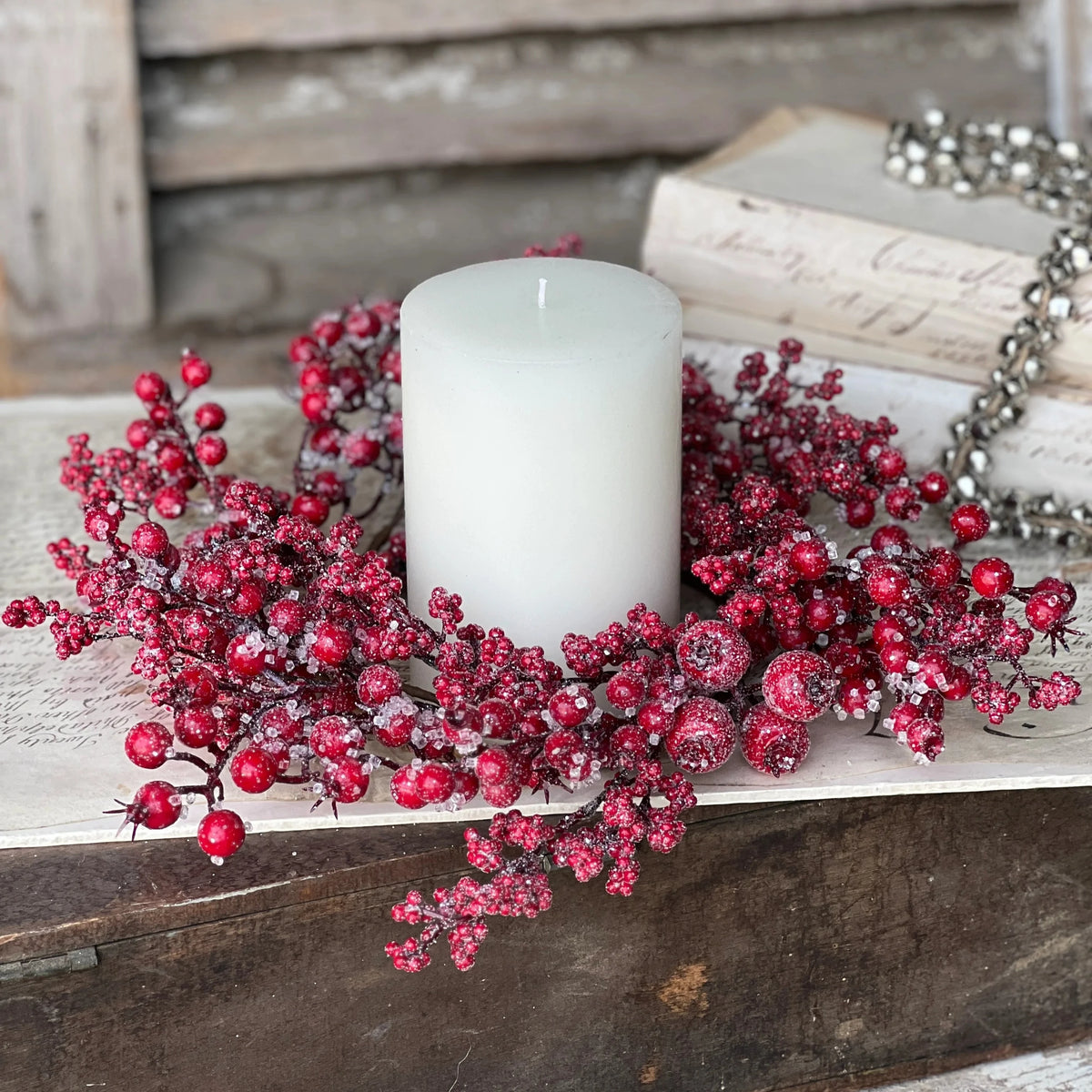 Icy Red Berry Ring | 12&quot;