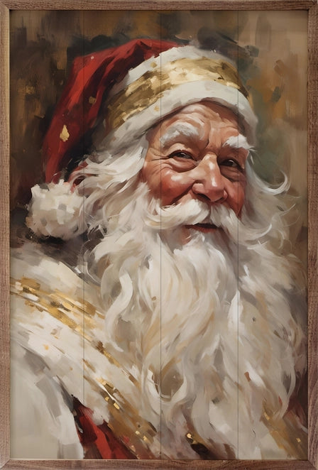 Santa| Red &amp; Gold | Wall Art