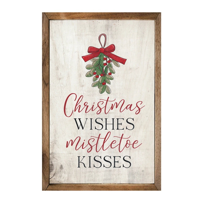 Christmas Wishes, Mistletoe Kisses | Wall Art