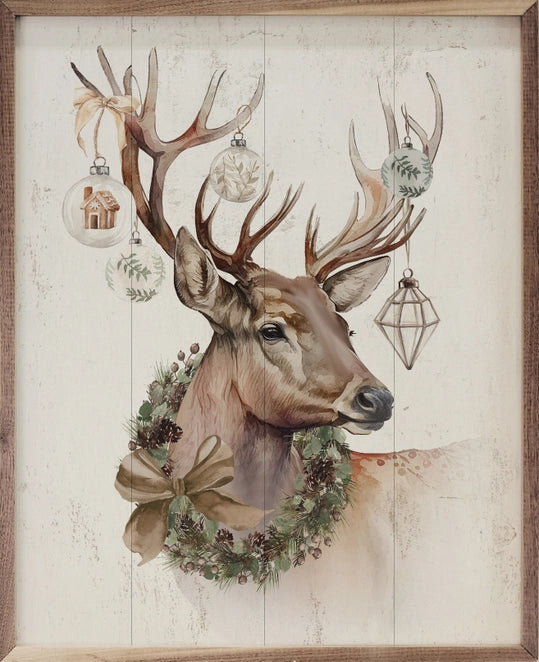 Reindeer with Ornaments | Wall Art