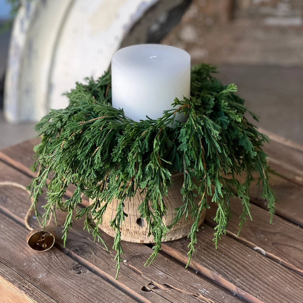 Emerald Falls Cedar Candle Ring | 12&quot;