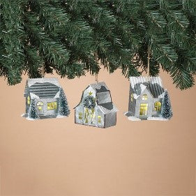 Lighted Metal Winter House | Ornament