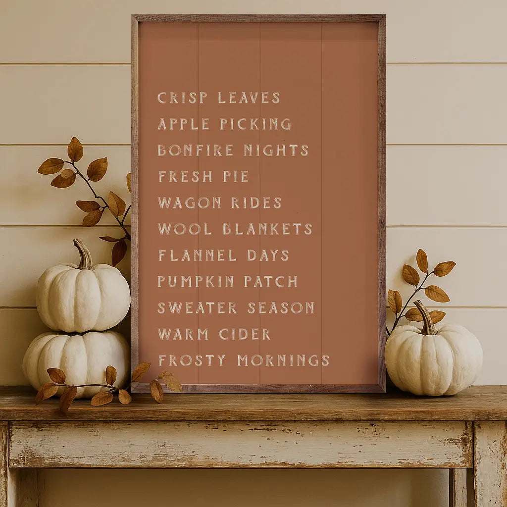 Autumn Activities List | Wall Art