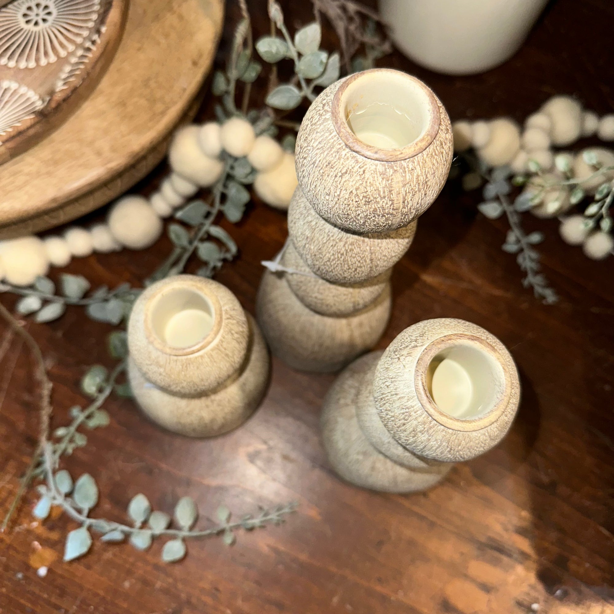 Candlestick Holder | Distressed Wood