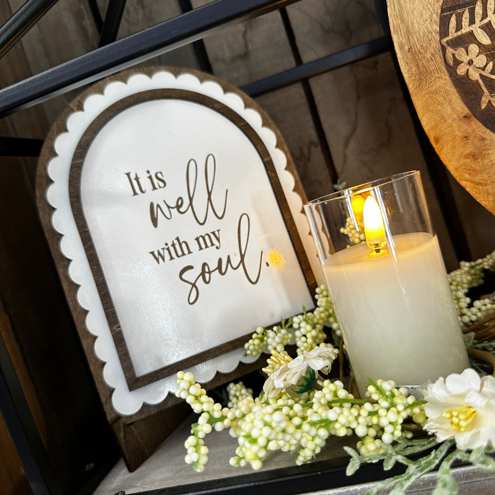 It is Well with My Soul | Handmade Arched Art with Easel
