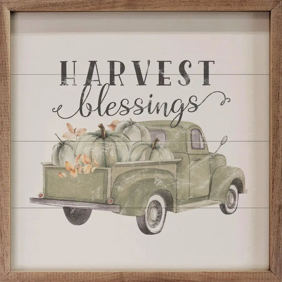 Harvest Blessings Pumpkin truck | Wall Art