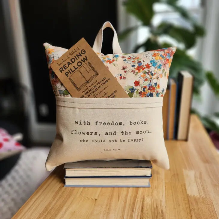 With freedom, books, flowers, and the moon... | Reading Pocket Pillow