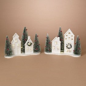 White Houses Tabletop Silhouette Setting | Battery Operated