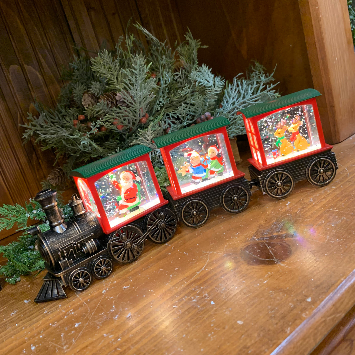 Train Cars Snow Globe | Battery Operated