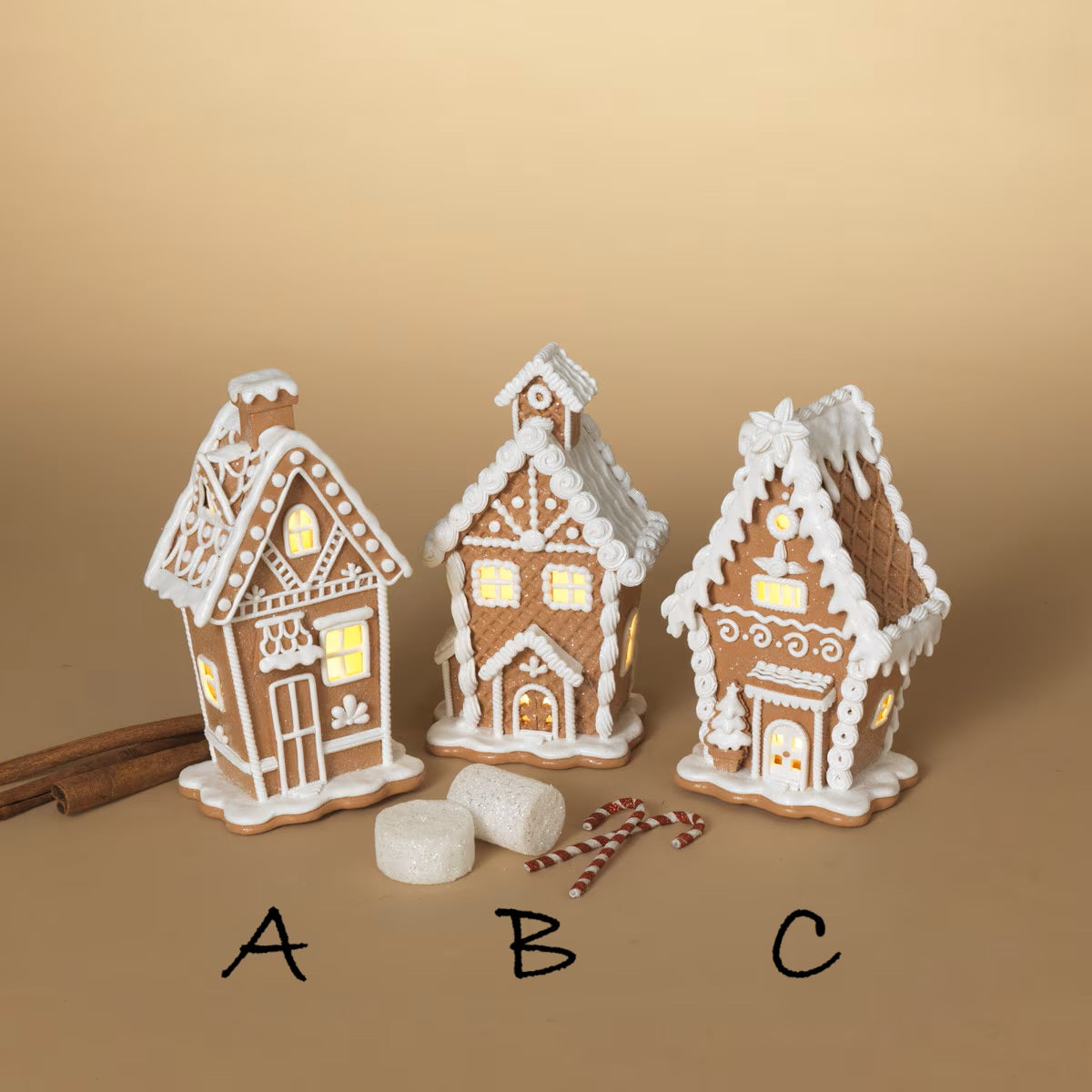 Lighted White Iced Gingerbread House | 7&quot;