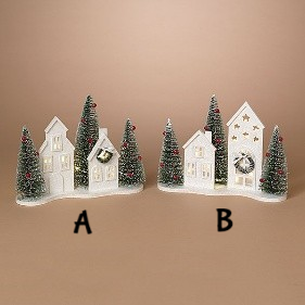 White Houses Tabletop Silhouette Setting | Battery Operated