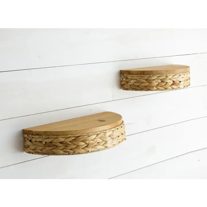 Half Round Wall Shelf | Water Hyacinth