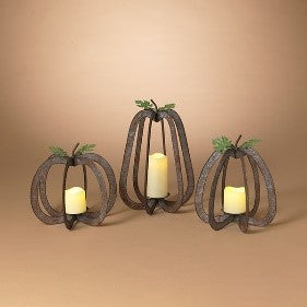 Metal Harvest Pumpkin Candle Holder