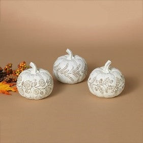 Whitewashed Harvest Vine Pumpkin