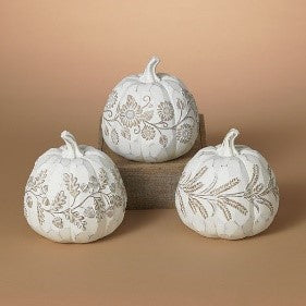 Whitewashed Harvest Vine Pumpkin