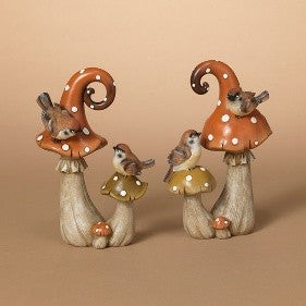 Harvest Mushrooms with Birds
