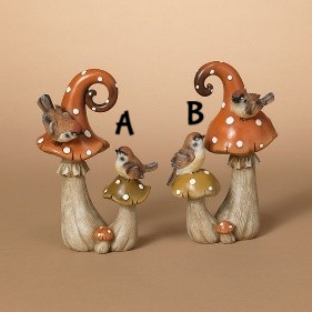 Harvest Mushrooms with Birds