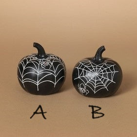 Black Spiderweb Pumpkin | 3.75&quot;