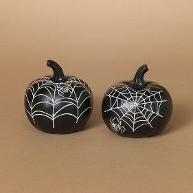 Black Spiderweb Pumpkin | 3.75&quot;