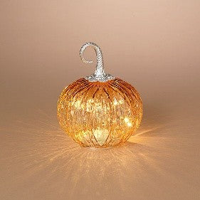 Lighted Pumpkin | Handblown Mercury Glass