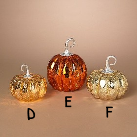Lighted Pumpkin | Handblown Mercury Glass