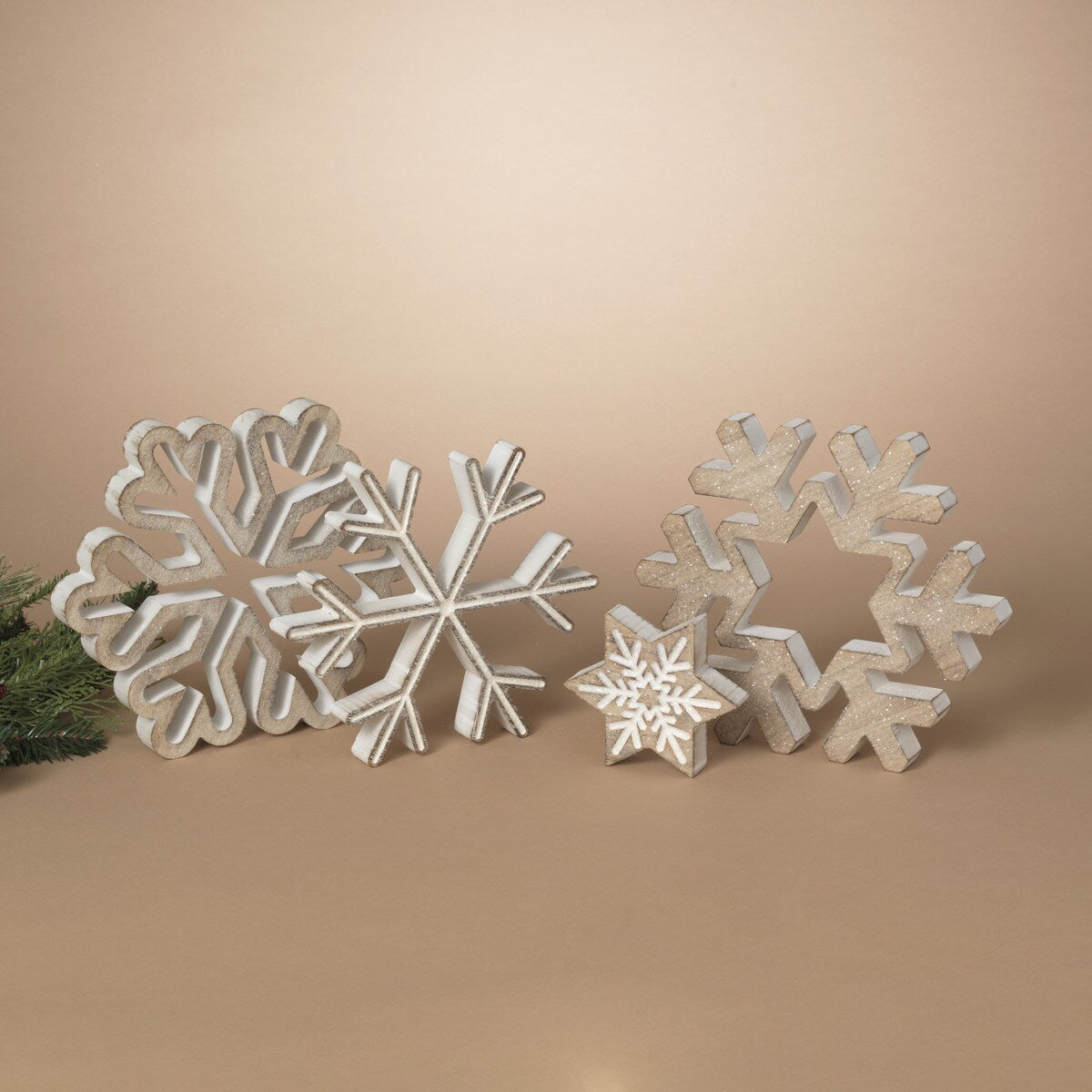 Nesting Wood Snowflake Sitter