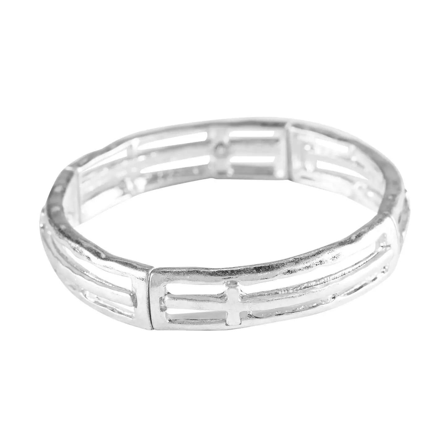 Cross Cutout Bracelet | Silver