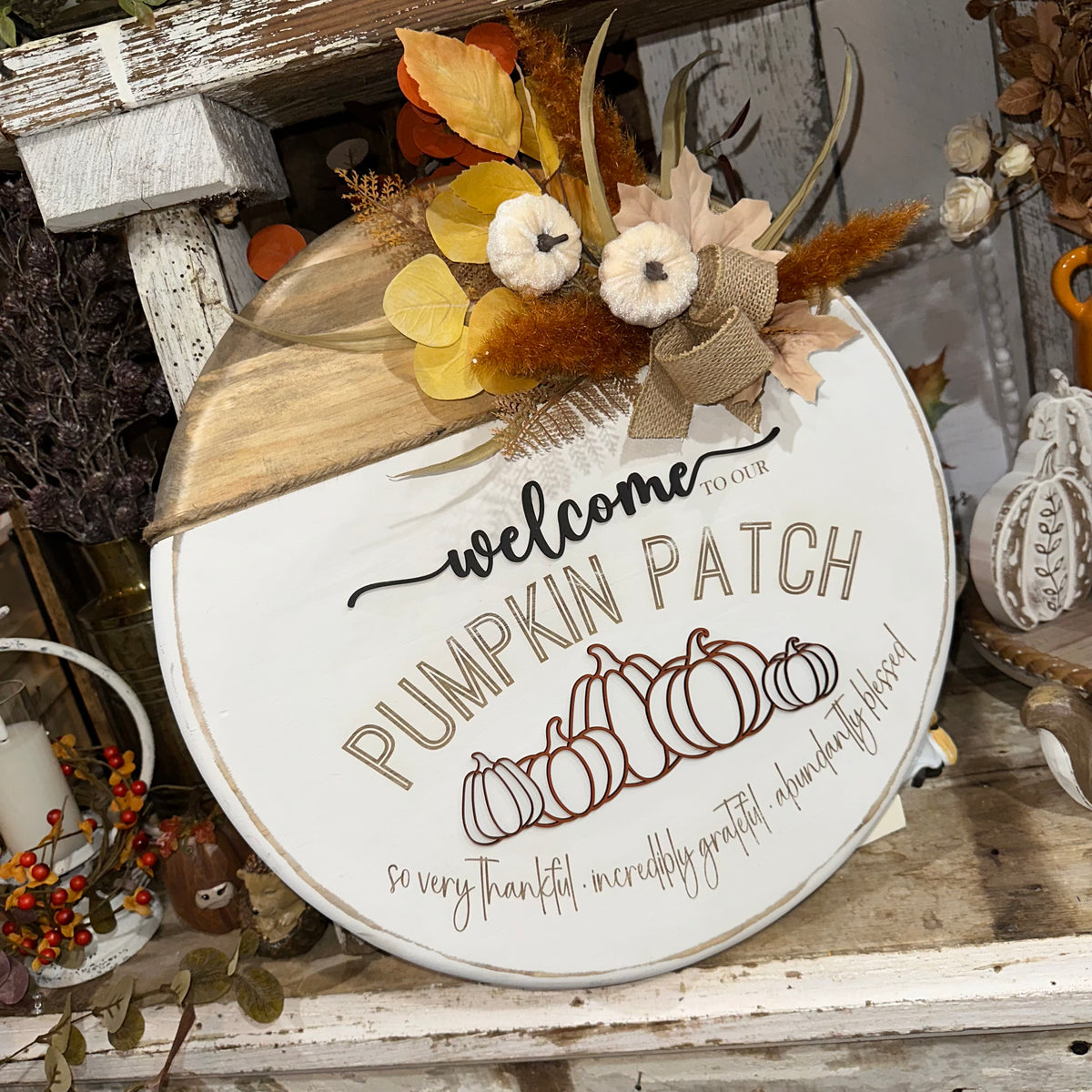 Welcome to Our Pumpkin Patch | 18&quot; Handmade Sign