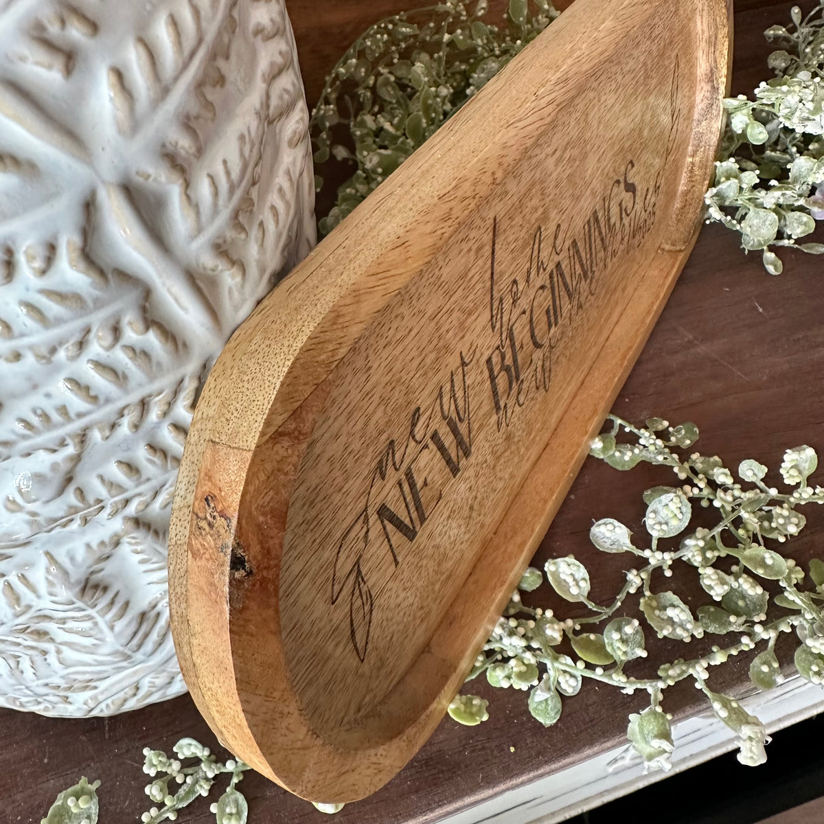 New Home, New Beginnings | Wood Tray