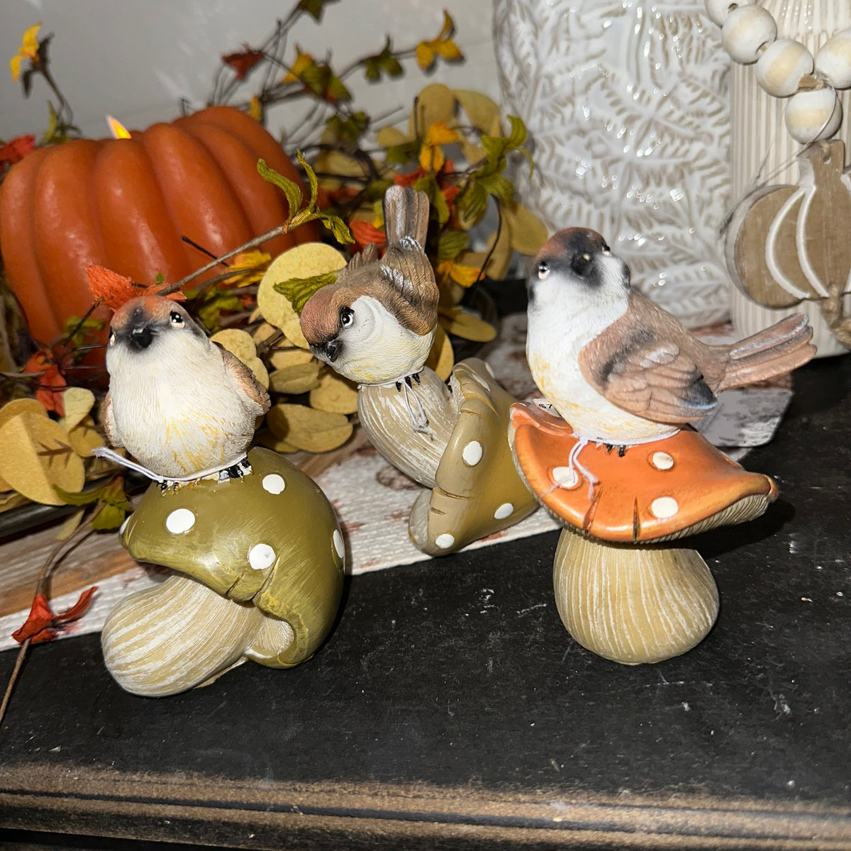 Harvest Bird on Mushroom