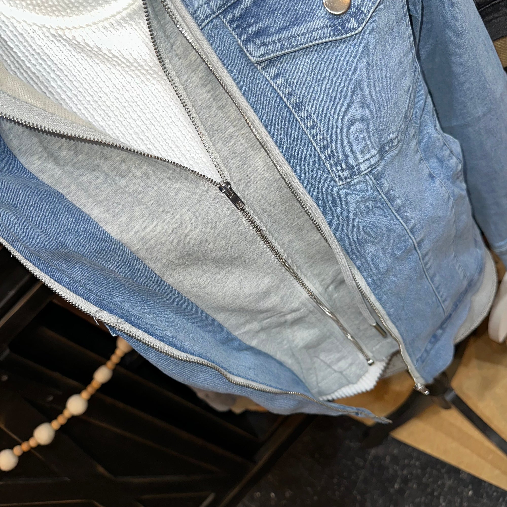 Hooded Jean Jacket | Black Wash or Denim Blue