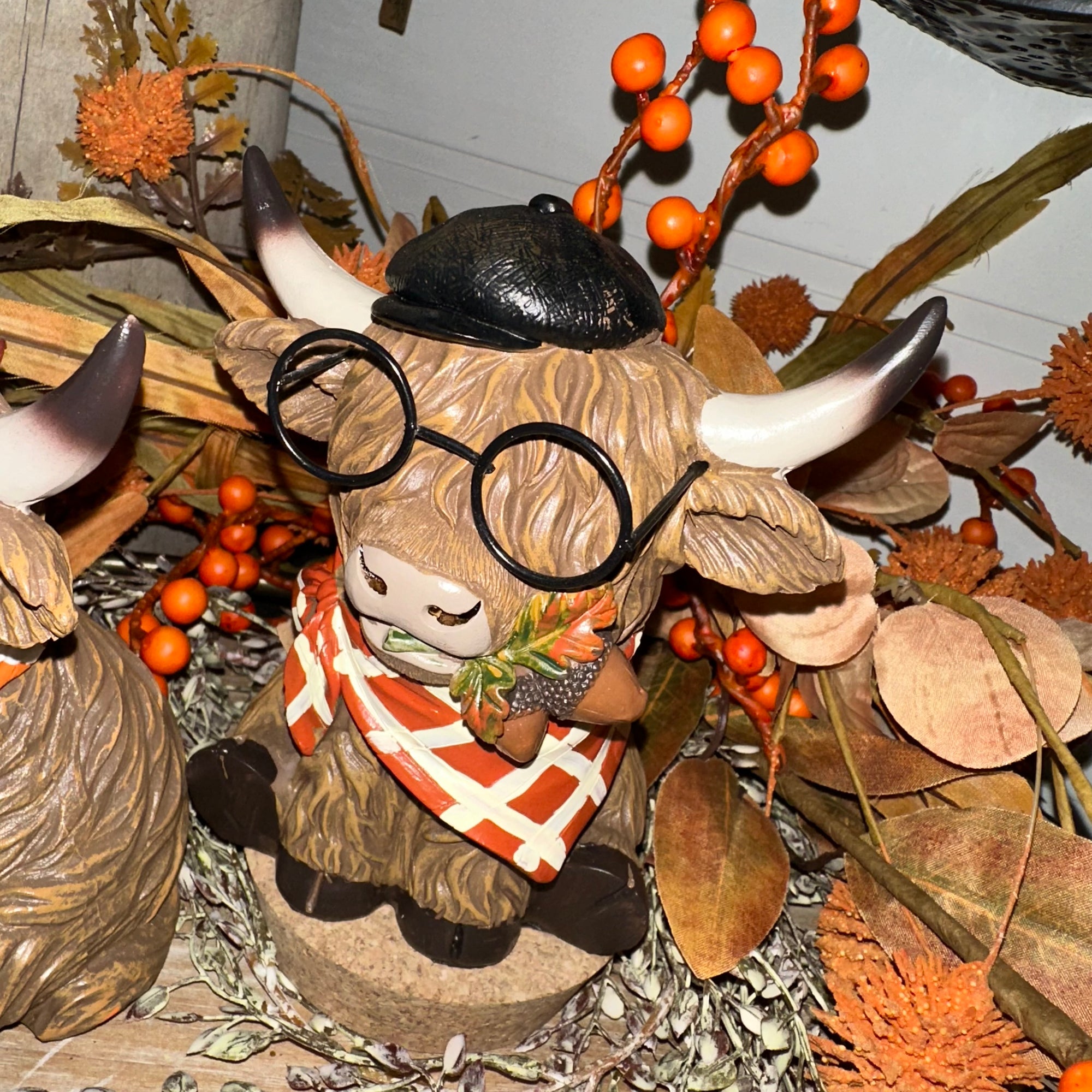 Harvest Highland Cow with Glasses