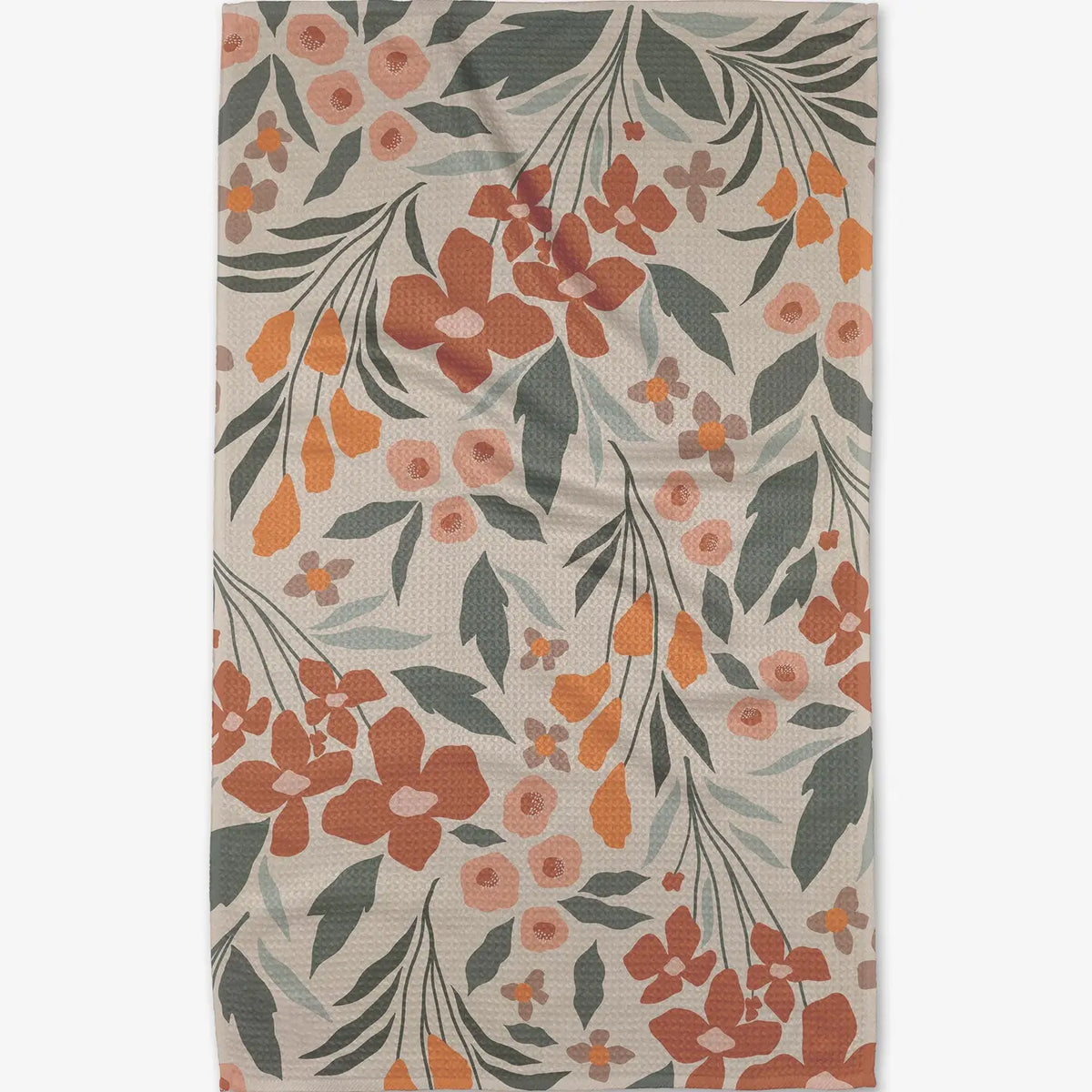 Geometry Kitchen Tea Towel | Fall Flowers