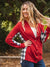 Buffalo Check Back Cardigan | Red Front