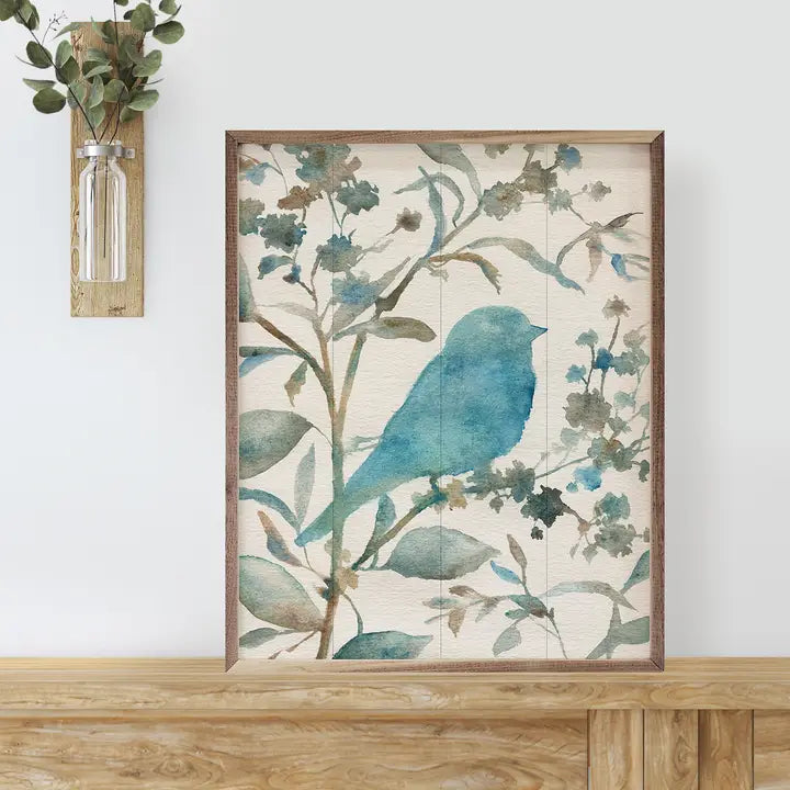 Teal Bird Watercolor | Wall Art