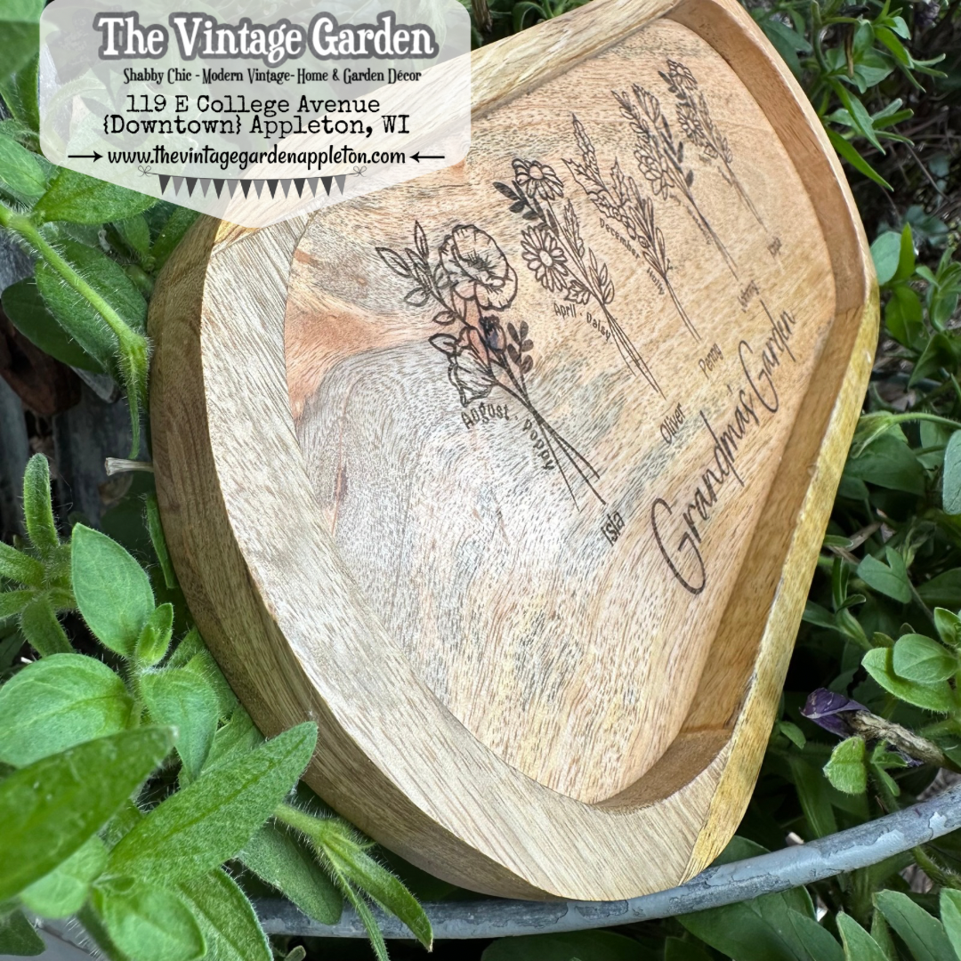 Birthflower Garden | Custom Wood Tray