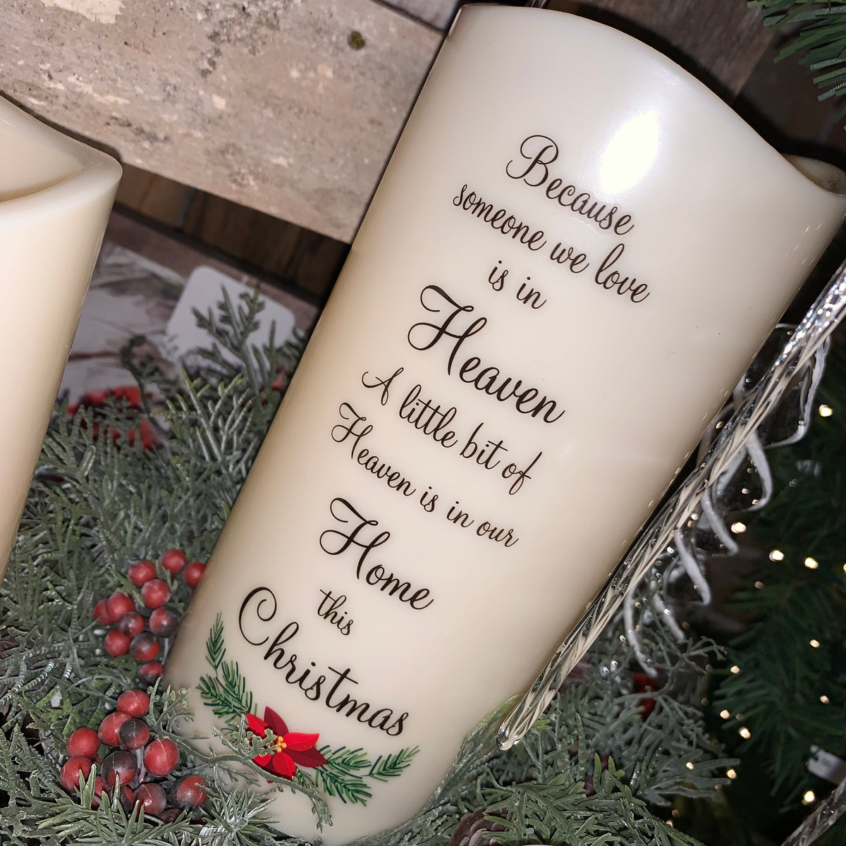 Holiday Memorial Candle | Indoor/Outdoor | Battery Operated