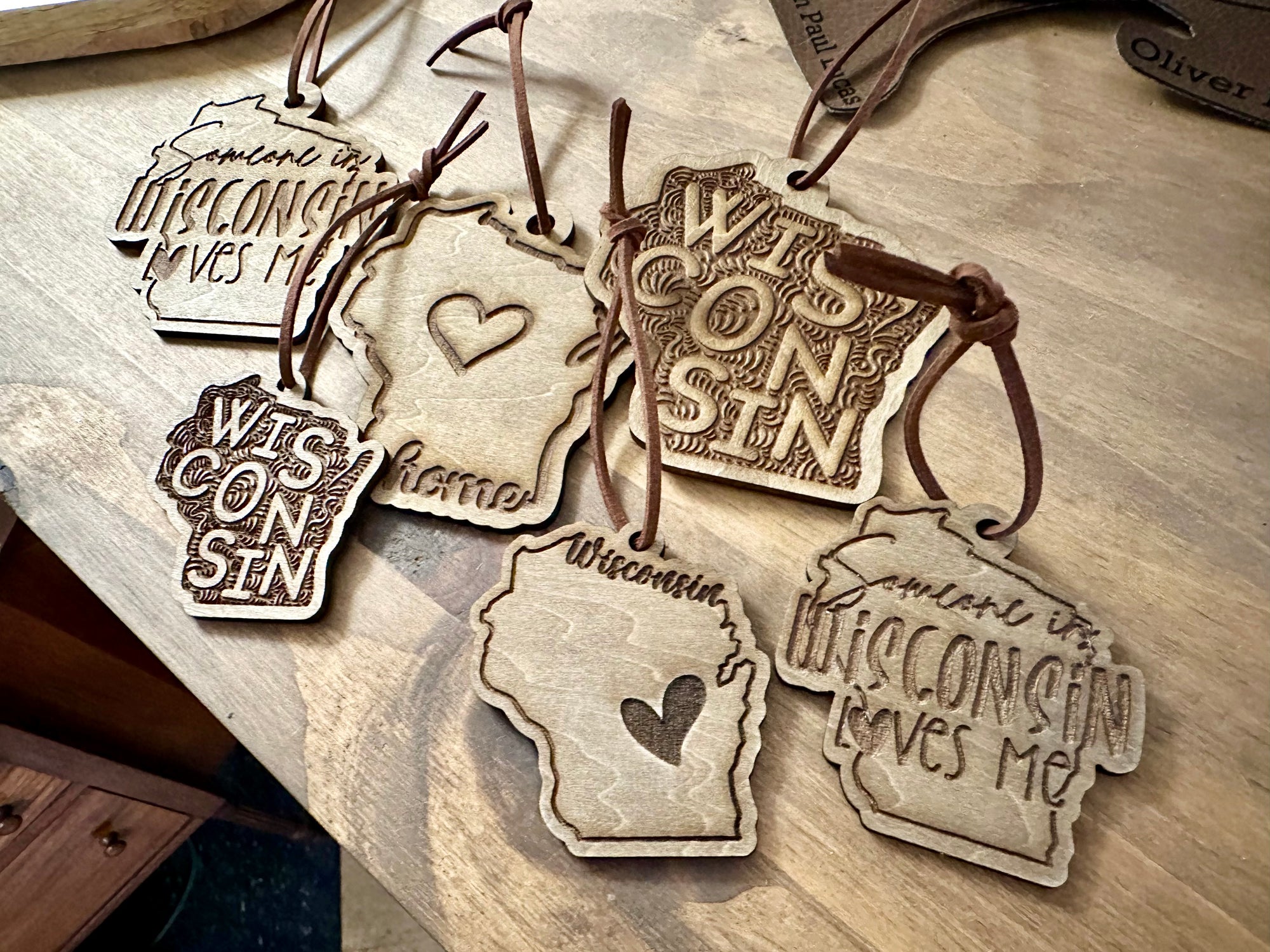 Wisconsin Laser Etched Ornament | Wood