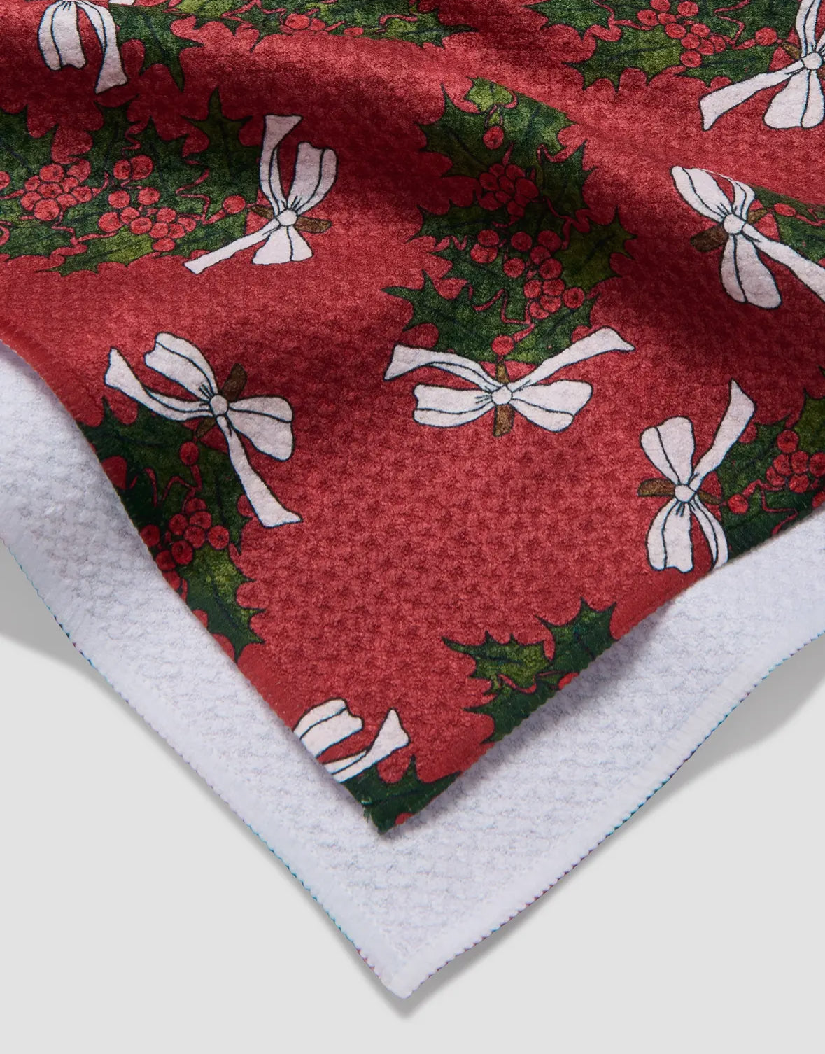 Geometry Kitchen Tea Towel | Christmas Berry Bow