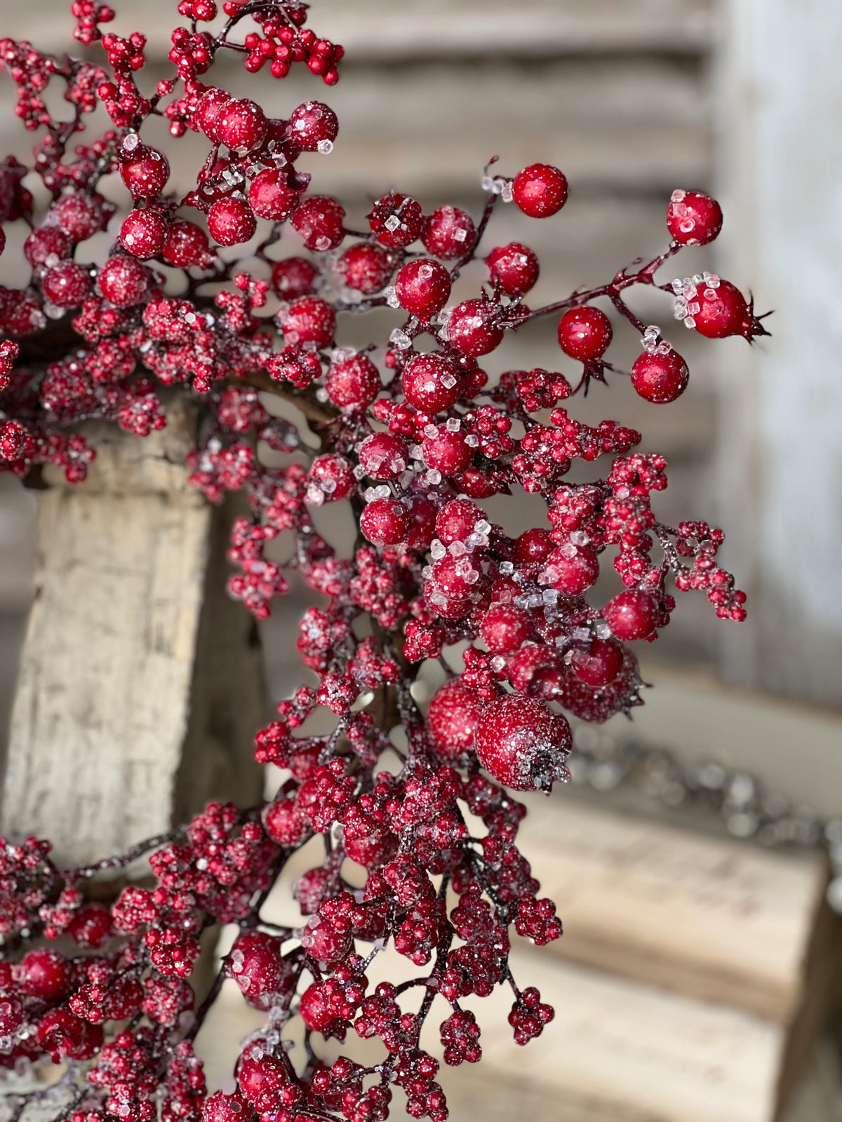 Icy Red Berry Ring | 12&quot;