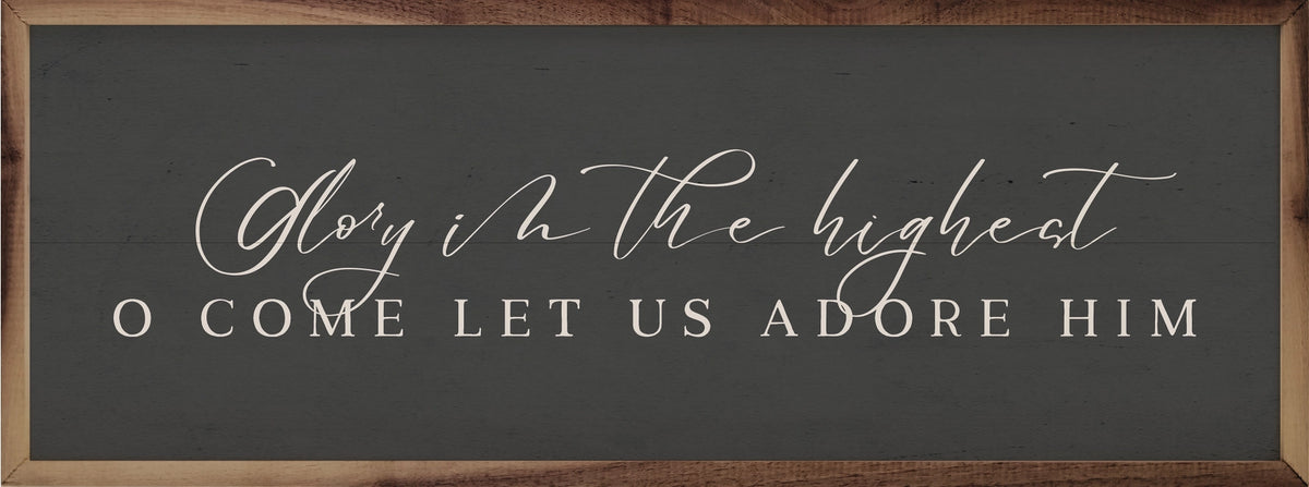 O Come Let Us Adore Him | Grey | Wall Art