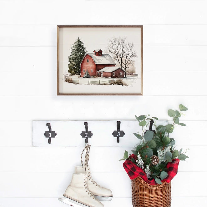 Winter Barn Scene | Wall Art