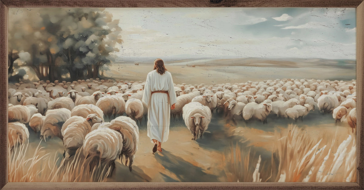 Jesus with His Flock of Sheep | Wall Art