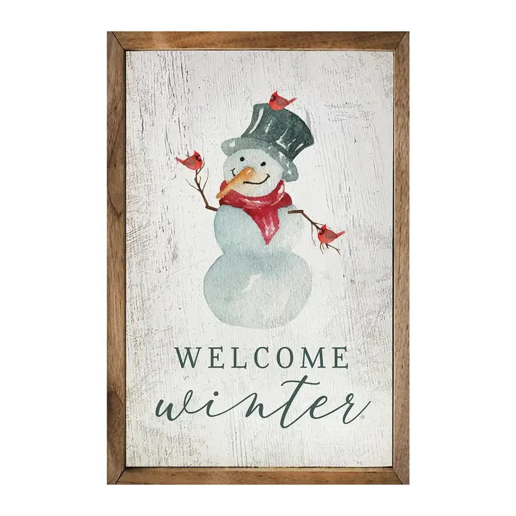 Welcome Winter Snowman | Wall Art