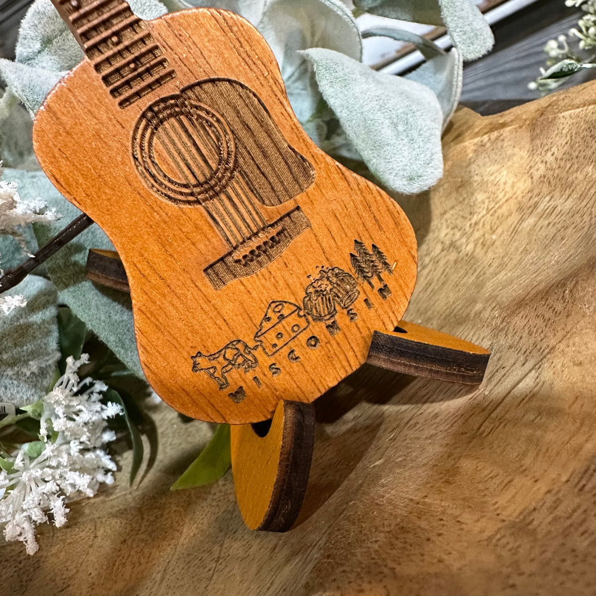 Guitar Pick Holder | Wisconsin | Wood Souvenir