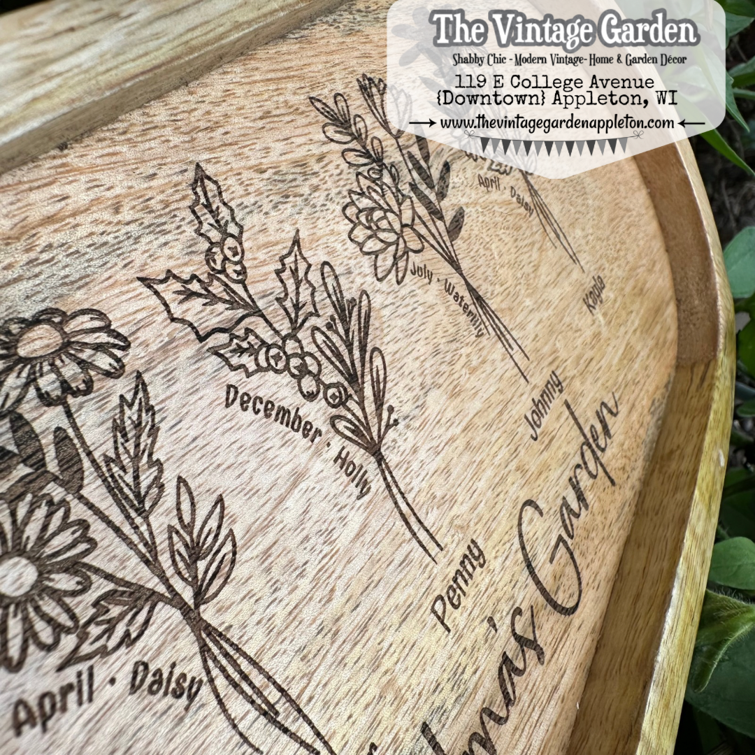 Birthflower Garden | Custom Wood Tray
