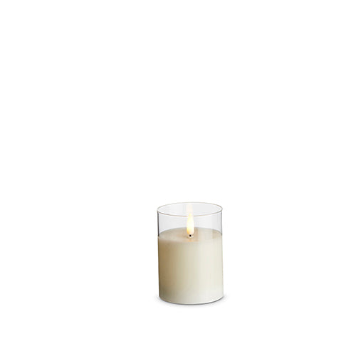Glass Vase Candle | Ivory | Battery Operated
